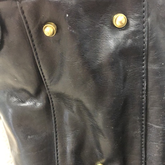 Authentic VTG Kooba Black Leather Studded Handbag - Picture 5 of 11